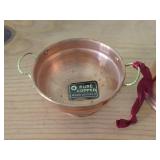 Lot of (2) Copper Miniatures - Tea Pot, Colander (Italy)