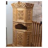 Handcarved Wood Hutch with Keys