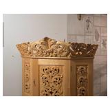 Handcarved Wood Hutch with Keys