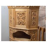 Handcarved Wood Hutch with Keys