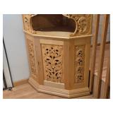 Handcarved Wood Hutch with Keys
