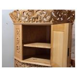 Handcarved Wood Hutch with Keys