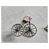 40.9-grams (total) Sterling Silver - Lot of (3) Miniatures - Tricycle, Harp, Perfume Bottle
