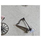 40.9-grams (total) Sterling Silver - Lot of (3) Miniatures - Tricycle, Harp, Perfume Bottle