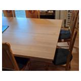 Handcarved Wood Dining Table and Highback Chairs (Lion Medallion) with Centerpiece
