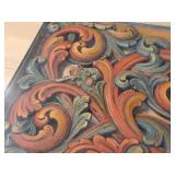 Handcarved Wood Dining Table and Highback Chairs (Lion Medallion) with Centerpiece