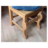 Handcarved Wood Dining Table and Highback Chairs (Lion Medallion) with Centerpiece