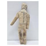 Old Vintage Barkcloth Figure / Doll
