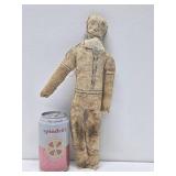 Old Vintage Barkcloth Figure / Doll