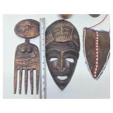 Group of Assorted African Beaded & Carved Items