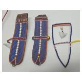 Group of Assorted African Beaded & Carved Items