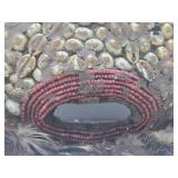 Old Ceremonial Round Dance Mask w/Cowries Feathers & Beads