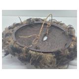 Old Ceremonial Round Dance Mask w/Cowries Feathers & Beads