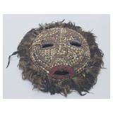 Old Ceremonial Round Dance Mask w/Cowries Feathers & Beads