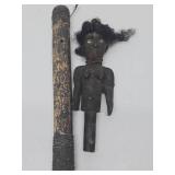 Old Medicine Container w/Carved Wood Figural Top - New Guinea