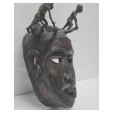 Impressive Old Heavy Solid Bronze West African Bamileke Mask