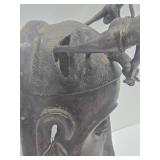 Impressive Old Heavy Solid Bronze West African Bamileke Mask
