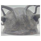 Impressive Old Heavy Solid Bronze West African Bamileke Mask