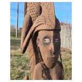 Large & Exceptional Carved Hornbill Ancestral Figure Sculpture - Sepik River - Papua New Guinea