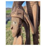 Large & Exceptional Carved Hornbill Ancestral Figure Sculpture - Sepik River - Papua New Guinea