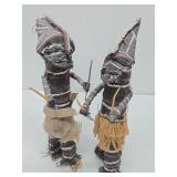 Pair of Vintage New Guinea Mendi Dolls
