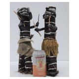 Pair of Vintage New Guinea Mendi Dolls