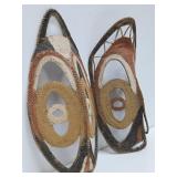 Pair of Vintage Woven East Sepik Maprik Yam Festival Masks