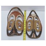 Pair of Vintage Woven East Sepik Maprik Yam Festival Masks