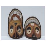 Pair of Vintage Woven East Sepik Maprik Yam Festival Masks