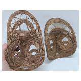 Pair of Vintage Woven East Sepik Maprik Yam Festival Masks