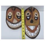 Pair of Vintage Woven East Sepik Maprik Yam Festival Masks