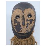 Old Carved Lega Bearded Wood Mask