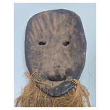 Old Carved Lega Bearded Wood Mask
