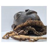Excellent Old Carved Chokwe Ceremonial Mask
