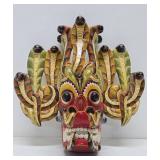 Impressive Vintage Handmade Carved Sri Lankan Raksha Mask