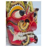 Impressive Vintage Handmade Carved Sri Lankan Raksha Mask