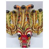 Impressive Vintage Handmade Carved Sri Lankan Raksha Mask