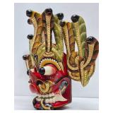 Impressive Vintage Handmade Carved Sri Lankan Raksha Mask
