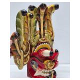 Impressive Vintage Handmade Carved Sri Lankan Raksha Mask