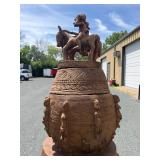 LARGE Old Carved Yoruba Ritual Bowl w/Equestrian Figures