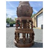 LARGE Old Carved Yoruba Ritual Bowl w/Equestrian Figures