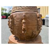 LARGE Old Carved Yoruba Ritual Bowl w/Equestrian Figures
