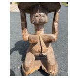 Antique Figural Carved Caryatid Stool - Congo #1
