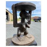 Old Figural Carved Luba Caryatid Stool - Congo #2