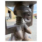 Old Figural Carved Luba Caryatid Stool - Congo #2