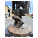 Old Figural Carved Luba Caryatid Stool - Congo #2