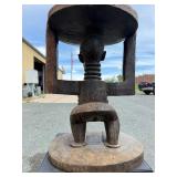 Old Figural Carved Luba Caryatid Stool - Congo #2