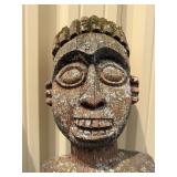 Large Old Matched Pair of Carved Bamileke Totems