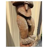Large Old Matched Pair of Carved Bamileke Totems