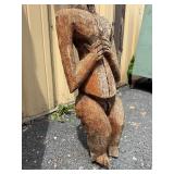 Large Old Matched Pair of Carved Bamileke Totems